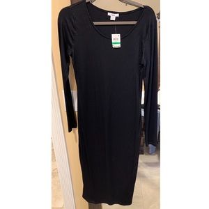 BAR III Black Knit Midi Dress